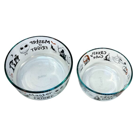 Pyrex Halloween Bowls Lot 2 Master of Fright Creepy Cute Nightmare Before Xmas - Picture 2 of 12